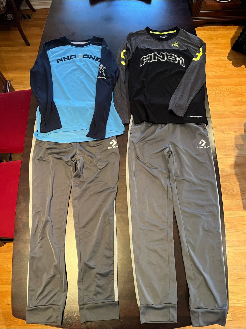 AND1 Athletic Long Sleeves & Gray Track Pants Set - Blue/Black (kids XL)